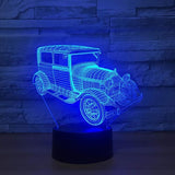 TD® Lampe optique poser décoratif tactile 7 couleurs illusion optique - ancienne voiture - faible consommation câble USB 3 piles AAA