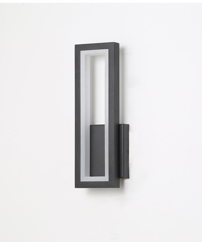 Applique Murale Moderne Interieur avec Blanc Chaud, Lampe Murale Aluminium Noir avec Acrylique Abat-jour