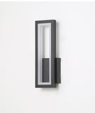 Applique Murale Moderne Interieur avec Blanc Chaud, Lampe Murale Aluminium Noir avec Acrylique Abat-jour