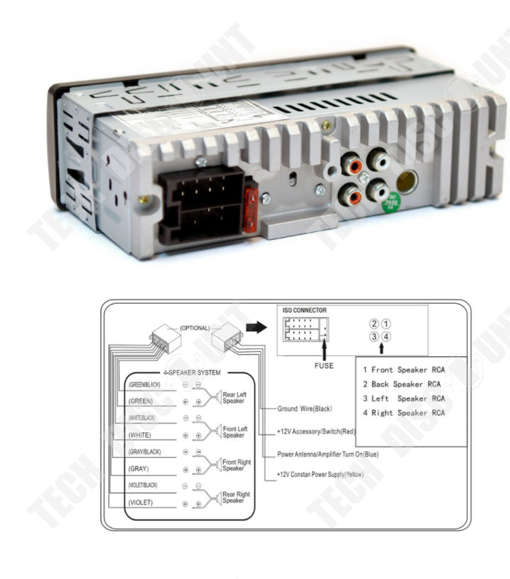 TD® Autoradio Bluetooth FM Radio Stéréo 60W x 4, Lecteur MP3 Poste Main Libre Voiture, Support USB/SD/TF/AUX + Télécommande