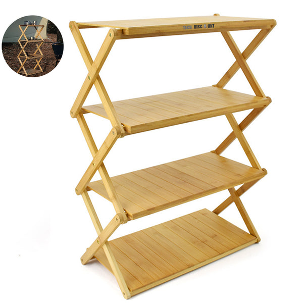 Support de Rangement extérieur en Bois Massif, Support de Stockage Portable  de Camping, Support de Vaisselle de Stockage Multicouche, Support de Fleurs  pour Table de Pique-Nique, étagère,S (Medium) : : Cuisine et