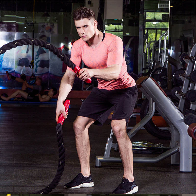 T-shirt moulant à manches courtes pour homme sport fitness course à pied entraînement manches courtes séchage rapide chemise