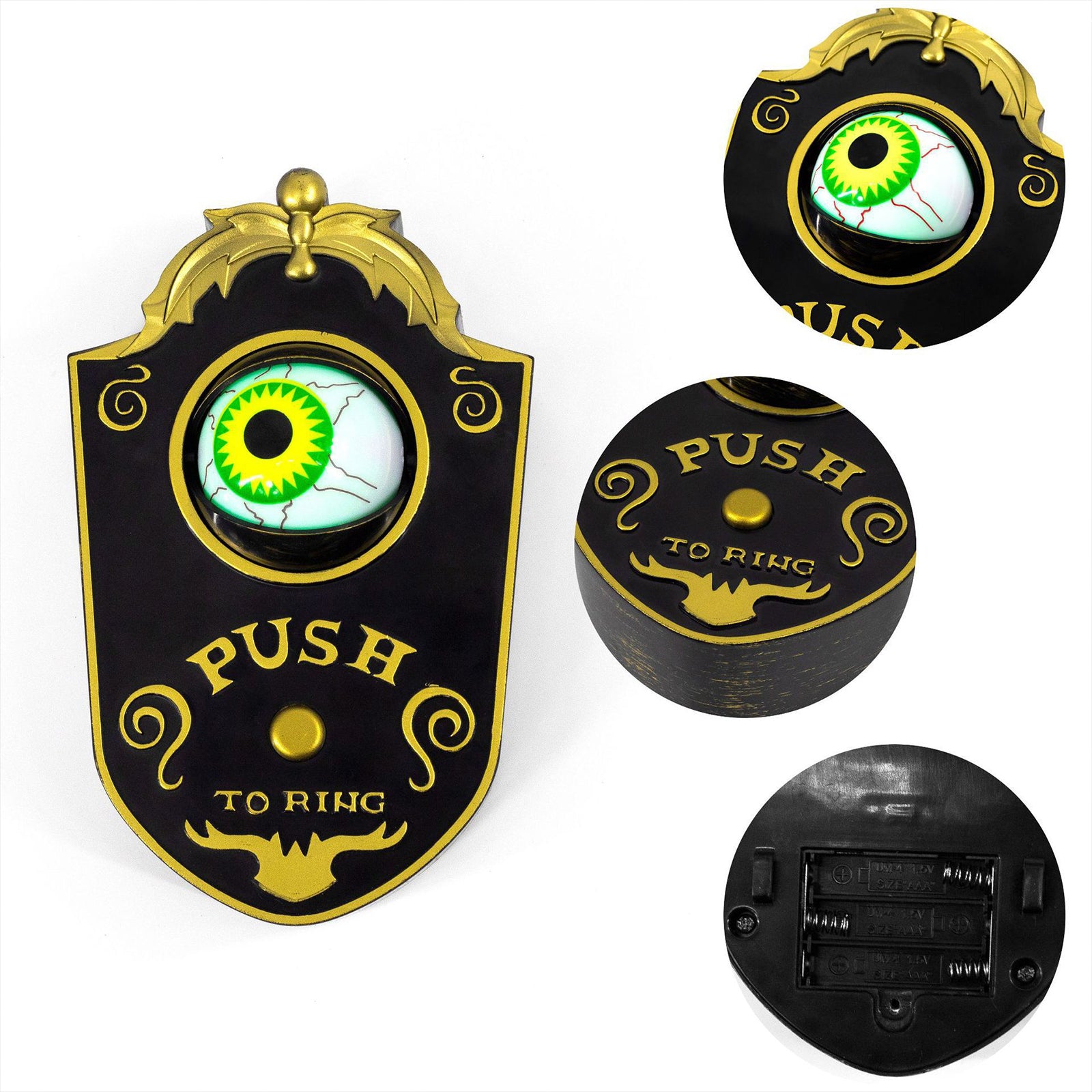 TD® Halloween decoration accessoires de sonnette borgne festival fantôme jouets de trucage extérieur parodie fort sonnette oeil fant