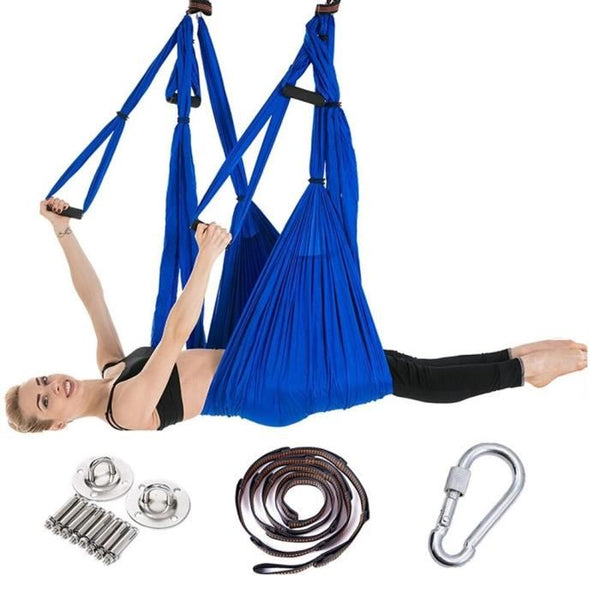 Kit Yoga Swing Premium - Hamac Aérien Anti-gravité, Jaune, Boîte Ouverte
