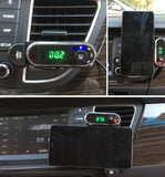 TD® Support téléphone voiture Transmetteur FM mains libres multifonction Bluetooth Lecteur MP3 Alimentation USB solide puissance