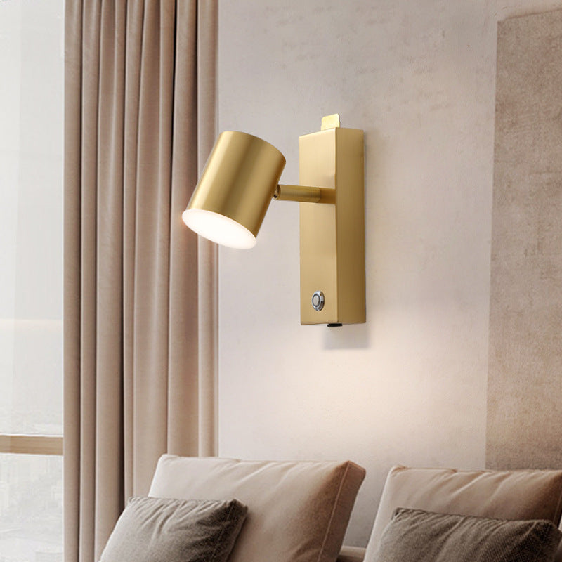 Applique tout en bronze LED Pas de câblage Simplicité moderne Tête de lit de chambre Charge personnalisée Applique de lecture