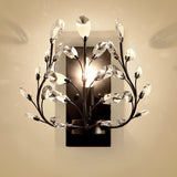 Applique en cristal Style country américain Fer forgé rétro le salon chambre chevet Applique murale