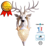 Applique murale style nordique cerf porte-bonheur salon TV murale tête de cerf créative