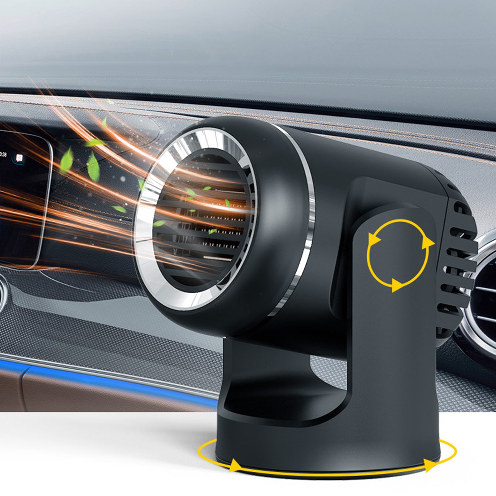 TD® Chauffage de voiture chauffage chauffage double usage 12 v haute puissance voiture chauffage électrique dégivreur rotation 360 °