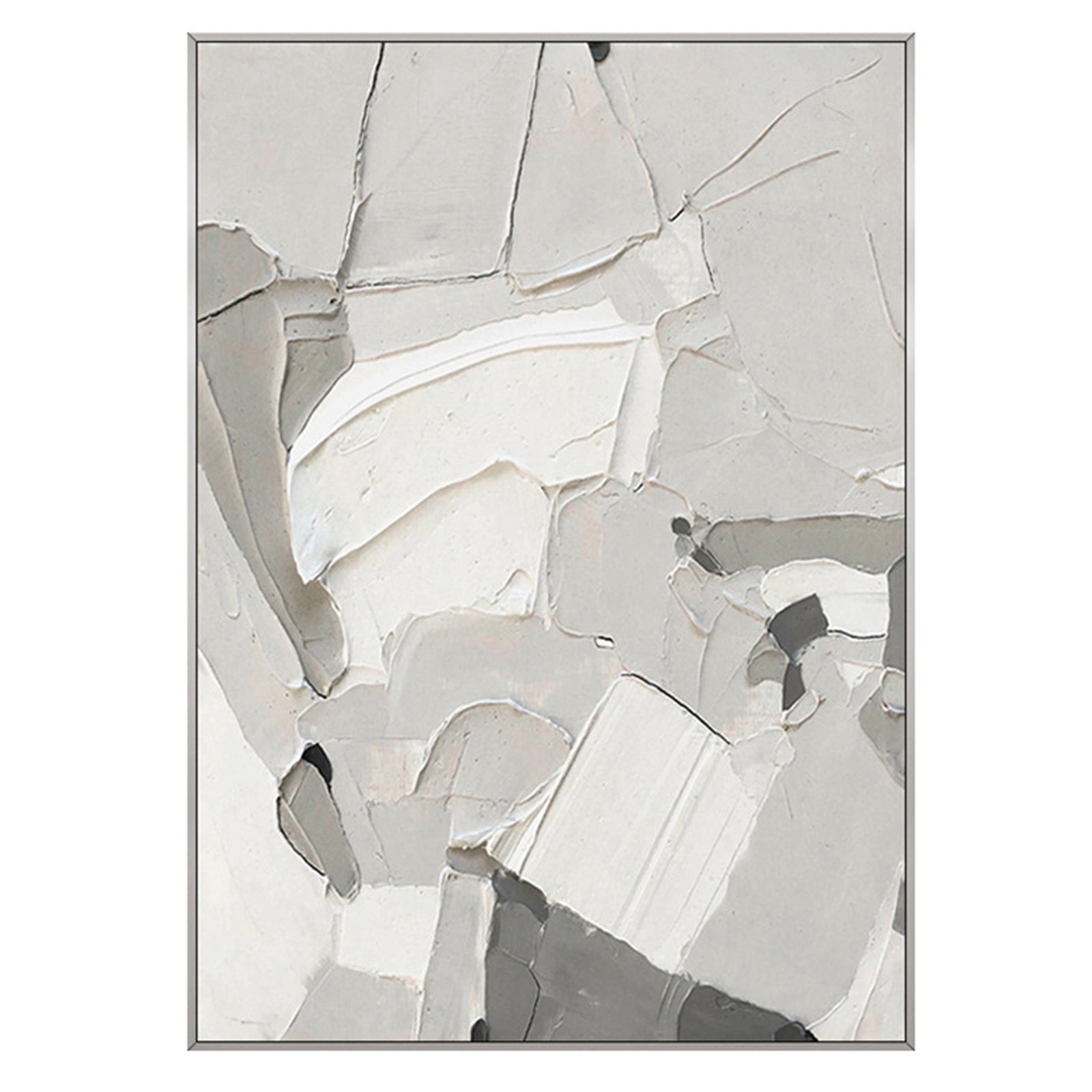 TD® Peinture à l'huile peinte à la main Simple géométrique abstrait noir et blanc peinture décorative salon fond peinture murale