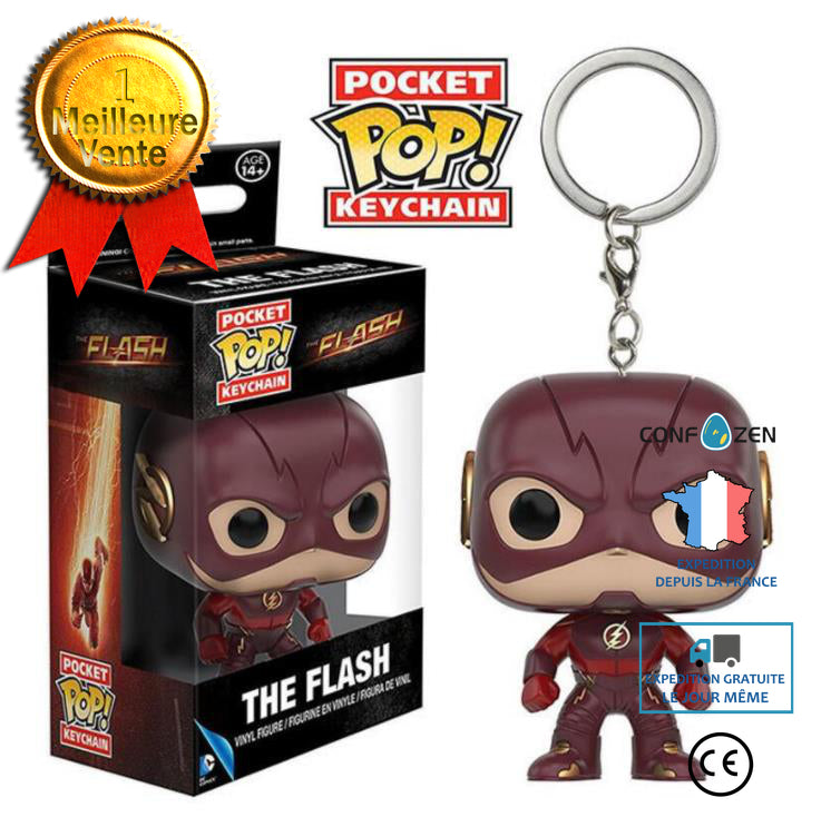Funko 10318-PDQ Pop! Keychain: The Flash - The Flash Porte-clés Flash
