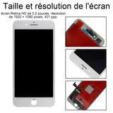 Verre trempé iph 6 plus blanc pré-monté vitre tactile lcd caméra bouton home avec verre trempé écran lcd pour téléphone portable