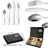 ouverts de table 24 pcs pour 6 Personnes Boîte cadeau Couverts ménagère inoxy Comprend Couteau Fourchette Cuillère Cuillère Café