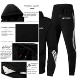 Track suits for men set ensemble de sweat-shirt à capuche noir et pantalon décontracté sweat a capuche homme convient à la course