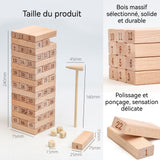 Jouet 24x7,5cm blocs numériques à empiler jeux de société éducatifs à empiler pour enfants en bois interactifs parents-enfants