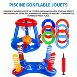 erceau de basket-ball gonflable avec 8 anneaux lancer jouet piscine set panier de basket flottant eté jeu de jouets pour enfants