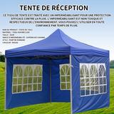 Tente d'extérieur en tissu Oxford 210D fenêtre romaine 6x2M imperméable et imperméable et pliable tissu Oxford transparent bleu