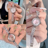 Montre analogique femme bracelet avec incrustation de zircon élégant cadeaux pour femme montre-bracelet montres pour femmes