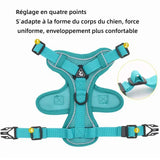 Harnais chien 47-56 cm poitrine laisse XL pour chien ceinture de securite harnais pour chien anti-traction taille réglable bleu