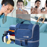 Trousse de toilette 600D toile oxford 13x21x25cm suspendu cyan trousse de maquillage étanche sac de voyage organisateur pratique
