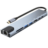 Station d'accueil USB C dock USB C 8 en 1 vers dual HDMI ethernet RJ45 100M 87W PD USB 3.1/3.0/2.0 SD/TF Hub Prise en charge 4k