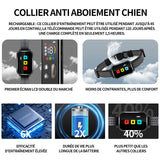 ollier de dressage 300mAh collier anti aboiement chien avec ecran LCD 8 niveau d'intensité réglables pour gros et petit chiens