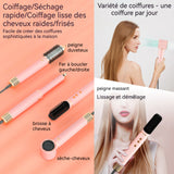 Ensemble brosse soufflante rose multifonctionnel 1250w 5 en 1 3 réglages de température brosse seche cheveux brosse sèche-cheveux