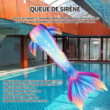 Queue de sirène 84cm longueur de la jupe queue de sirène maillots de bain filles avec parure de bijoux accessoires et perruques