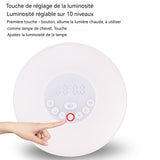 Simulateur d'aube variations de luminosité peut utilisé comme veilleuse et radio variation tactile 10 niveaux réglage luminosité