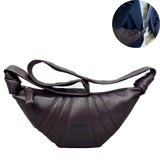 Croissant sac en peau de mouton une épaule oblique poitrine sac boulette sac niche texture cuir aisselle baguette sac taille sac