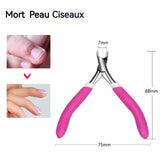 oupe-ongles 8,8x7,5cm peaux morte ciseaux cuticules en t lame tranchante poignée antidérapante ressort intégré acier inoxydable