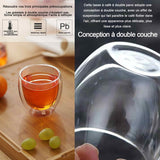 Tasse 6 pac 80ml tasse à café expresso espresso verre set tasses à café double paroi  transparent verre à thé Isolation verre a vir