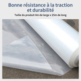 Tissu de couverture 2 × 25m tissu de sol blanc pour désherbage agricole membrane respirante tissu de jardin anti-mauvaises herbes