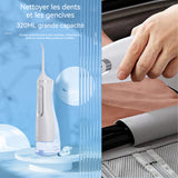 Dentaire hydropulseur kit 320ml portable électrique avec boîte irrigateur oral avec 4 buses nettoyage des dents water flosser