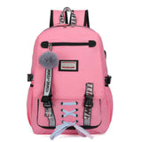 Sac à dos scolaire 47x30x14cm sac d'école durable avec serrure à combinaison sacs à dos simples de grande capacité rose cartable