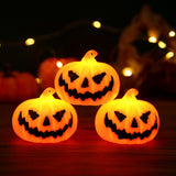 3 lanternes citrouille LED d'Halloween, lanternes de décoration d'ambiance d'Halloween, décoration de maison hantée de pâques