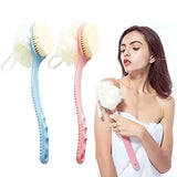 Éponge de bain 2 pcs 36x17cm 2 en 1 Brosse a dos à Poils Souples pour Hommes et Femmes Salle de Bain Fleur de bain à poils doux