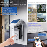 Sonnette sans fil 3600mAh sonnette visuelle à alimentation solaire 720x1280 qualité HD interphone vocal Wi-Fi 2,4G capteur PIR