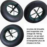 Pneu pneus en caoutchouc 15x3 pouces pneus pour brouettes et roue solide roue à poudre en caoutchouc epaissi et résistant à l'usure