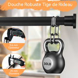 Tringle à rideau de douche 80-126x2,5x2,5cm sans perçage pour salle de bain/armoire/cuisine/chambre tringle de rideau de douche