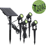 Une traînée quatre lampes solaires projecteur de pelouse de jardin extérieur 3w lumière de jardin LED lumière de sol