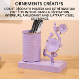 Ornements 14,5x14,5x7,5cm porte-plume simple en fer pour le bureau ornements décoratifs de bureau rangement petits objets decoratifs