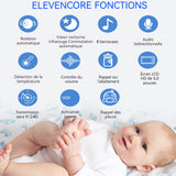 Babyphone caméra vidéo 5 inch 3500mah LED interphone bidirectionnel affichage de la température lecture de musique babyphone vidéo