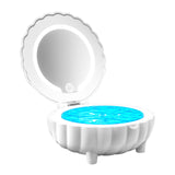 Enceinte Bluetooth 1200mah Projecteur de coquillages et d'océans haut-parleur Bluetooth veilleuse miroir de maquillage blanc