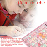 Jouet anneau 50pcs ensemble en résine réglables convient aux filles bijoux pour enfants cadeaux pour filles utilisez imagination
