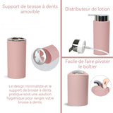 Accessoires de salle de bain 6pcs Poubelle avec couvercle galvanisé gobelet à brosse à dents et ensemble toilette Facile à nettoyer
