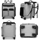 Valise à roulettes pour animaux de compagnie 2 en 1 41x30x43cm pour petits chien sac transport chat carrier de chats avec roues
