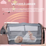 Sac à langer 31x20x41cm pour lit d'enfant sac à dos sacs à langer grande capacité sac à langer de voyage portable avec lit pliable