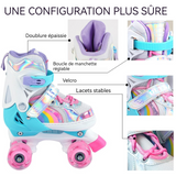 Patins à roulettes ‎S 31-34 4 Taille Réglable avec 8 Roues Lumineuses débutants pour Roller Enfant Fille et Garçons Roller Enfant