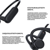 Casque conduction osseuse IPX8 noir bluetooth 5.3 étanche avec mémoire 32GB ecouteurs bluetooth sans fil casque bluetooth sans fil
